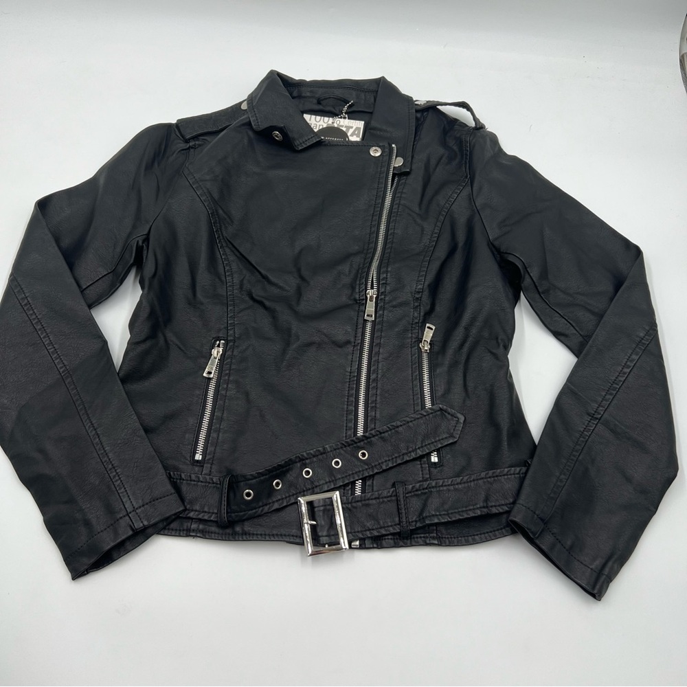 LA‎ Coalition soft vegan leather moto-jacket SZ M. NWT